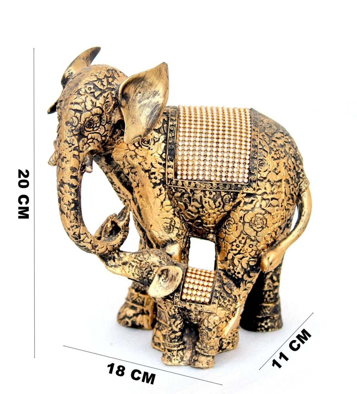Elephant with Child Decorative Showpiece - Image 2