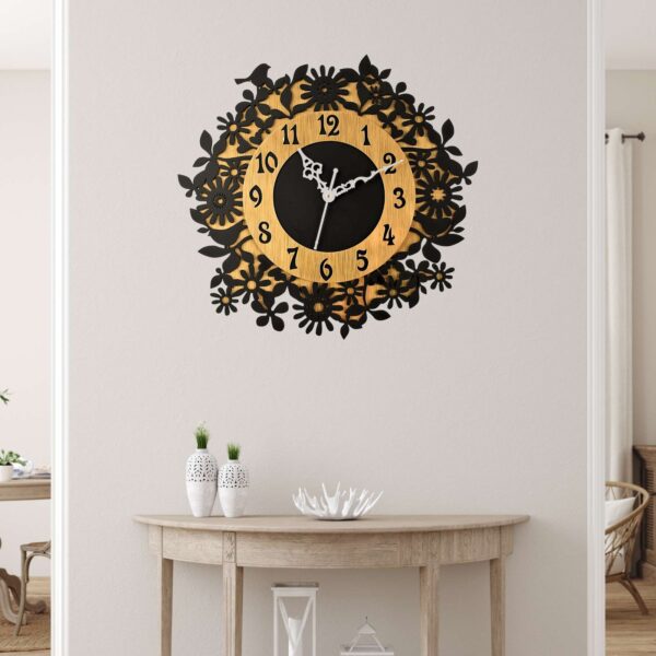 Wooden Silent Non-Ticking Wall Clock for Home Stylish Latest Designer Wall Clock for Home Living Room Bedroom Office Hall