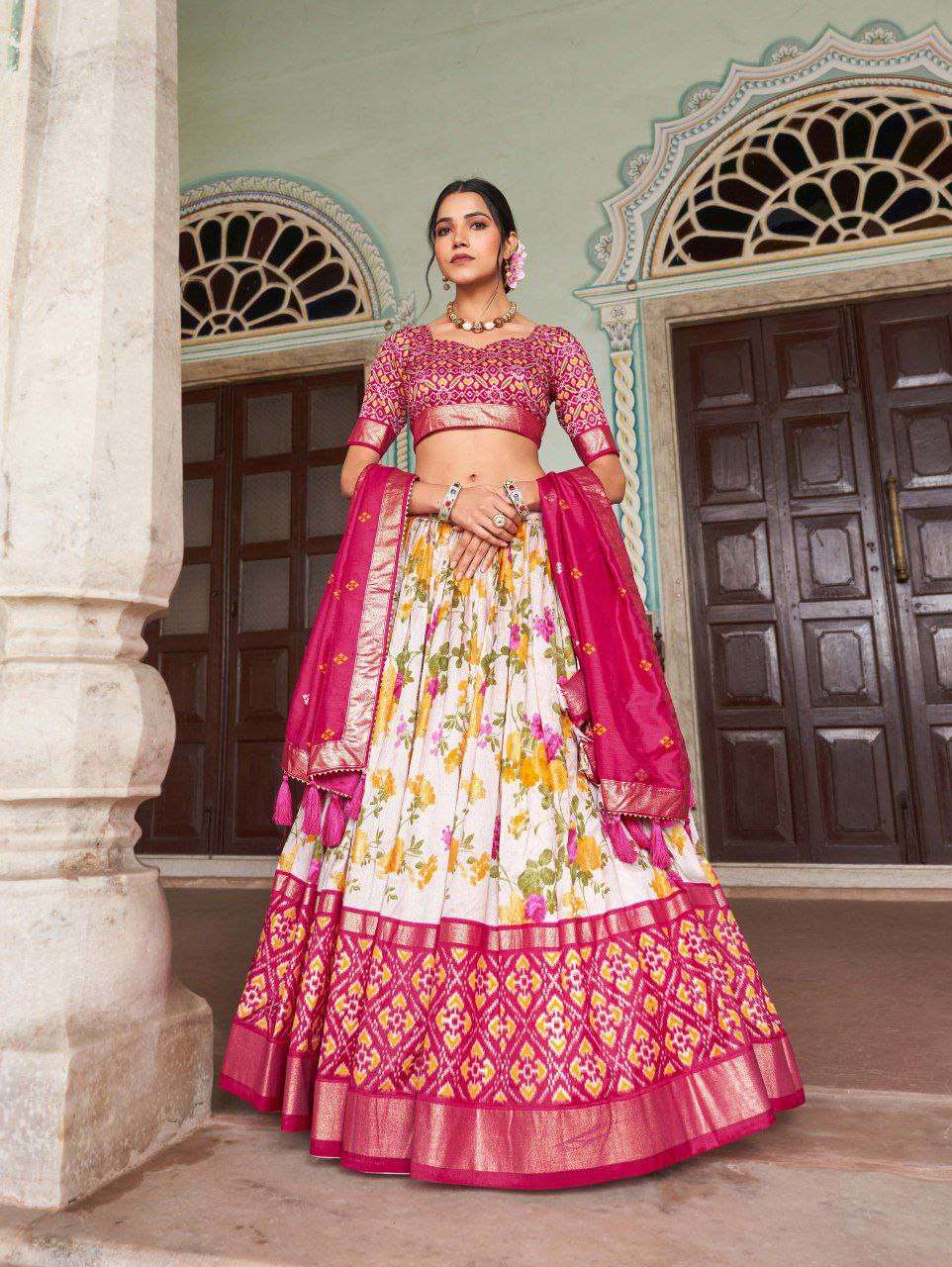 Women's Tussar Silk Patola Print Lehenga Choli with Dupatta ? Foil Work Stitched Lehenga Set - Image 5